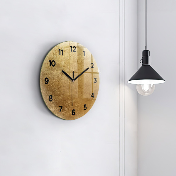 Round glass wall clock Decorative canvas