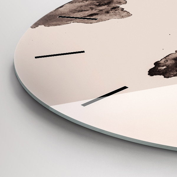 Round glass wall clock Watercolor world map