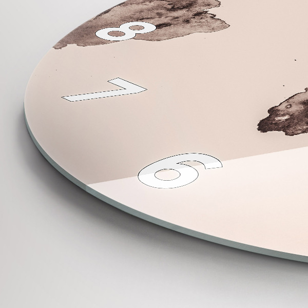 Round glass wall clock Watercolor world map