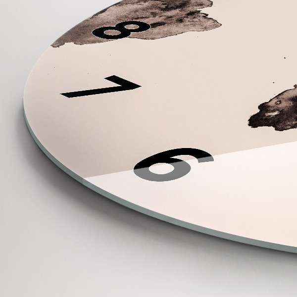 Round glass wall clock Watercolor world map