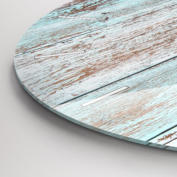 Round glass wall clock Pastel Wood