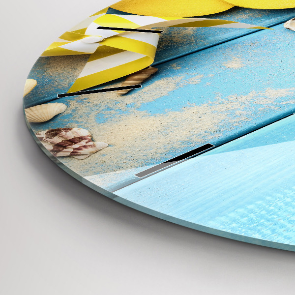 Round glass wall clock Beach accessories and boards
