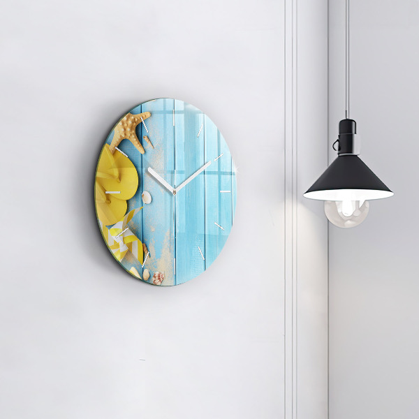 Round glass wall clock Beach accessories and boards
