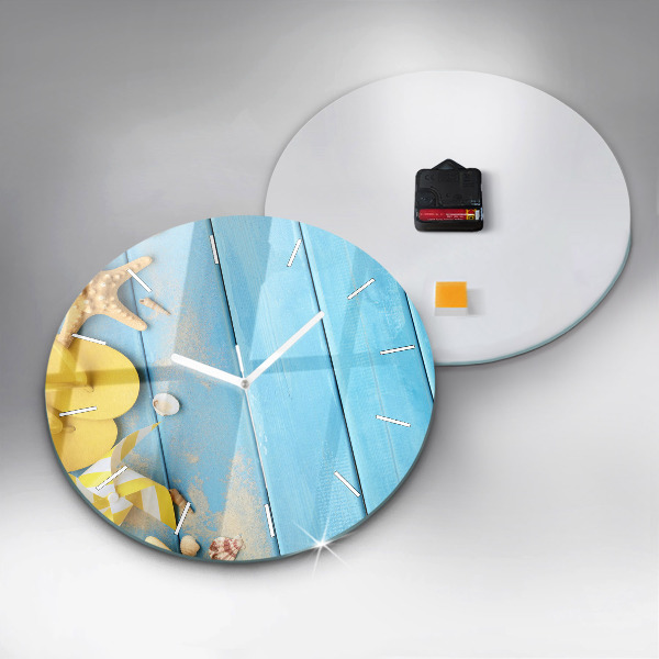 Round glass wall clock Beach accessories and boards