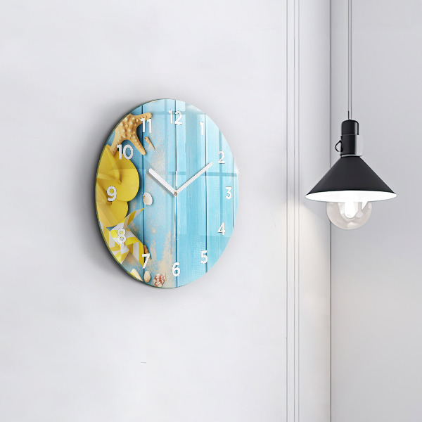 Round glass wall clock Beach accessories and boards