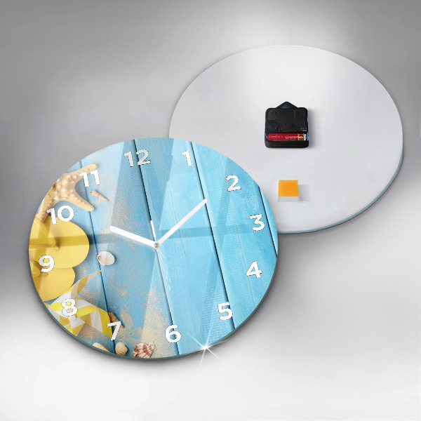 Round glass wall clock Beach accessories and boards