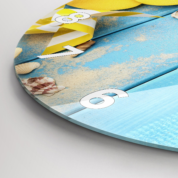 Round glass wall clock Beach accessories and boards
