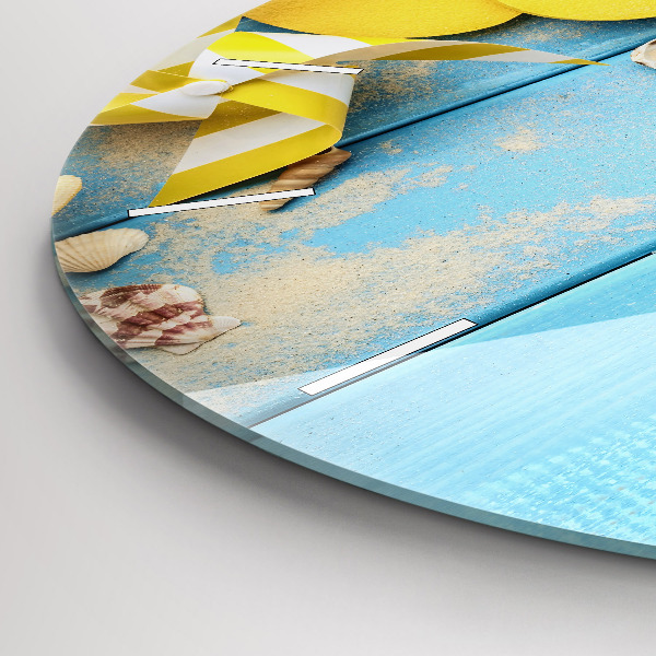 Round glass wall clock Beach accessories and boards