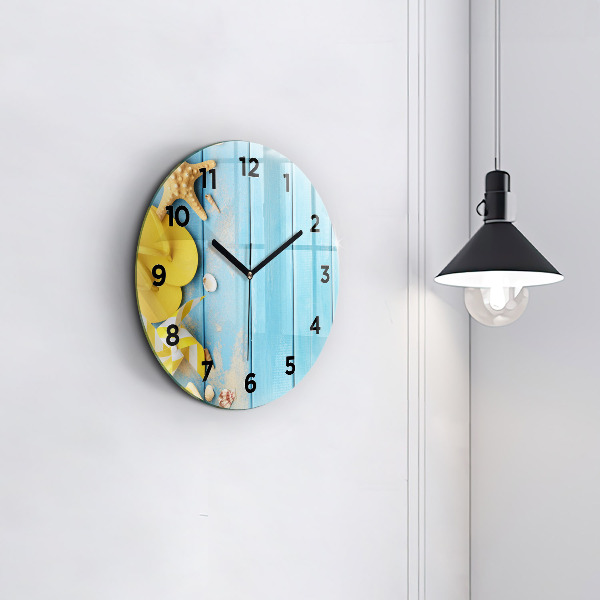Round glass wall clock Beach accessories and boards