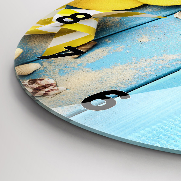 Round glass wall clock Beach accessories and boards