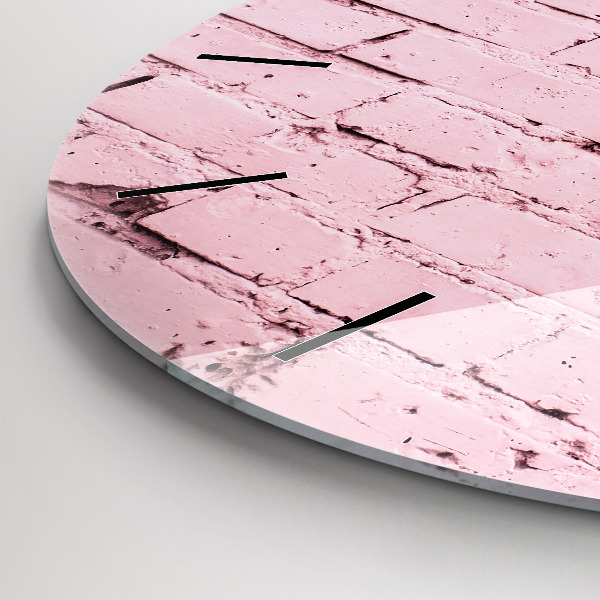 Round glass wall clock Brick wall