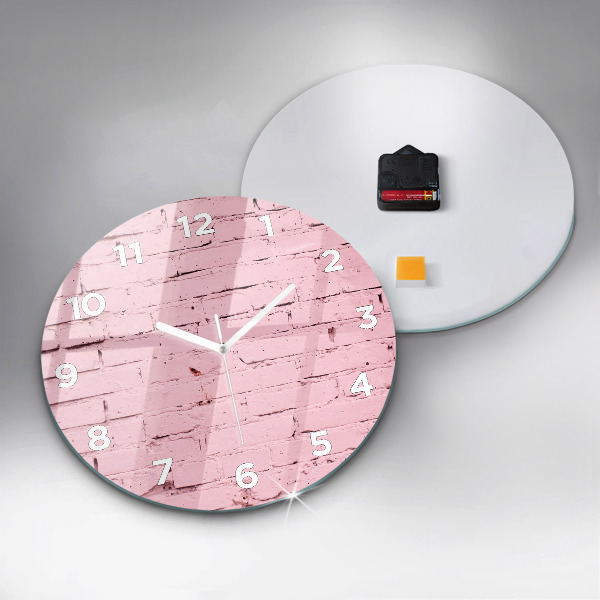 Round glass wall clock Brick wall