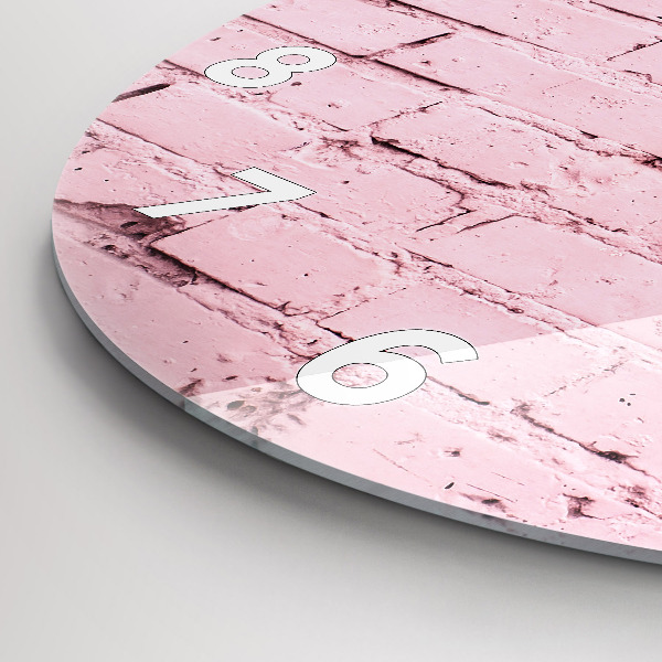 Round glass wall clock Brick wall