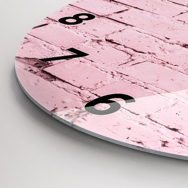 Round glass wall clock Brick wall