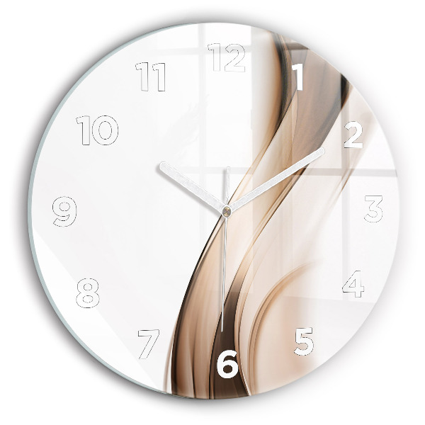 Round glass wall clock Abstraction line