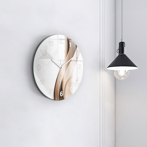 Round glass wall clock Abstraction line