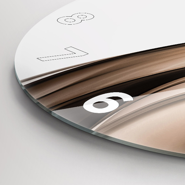Round glass wall clock Abstraction line