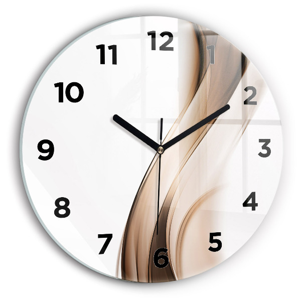 Round glass wall clock Abstraction line
