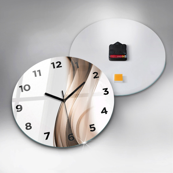 Round glass wall clock Abstraction line