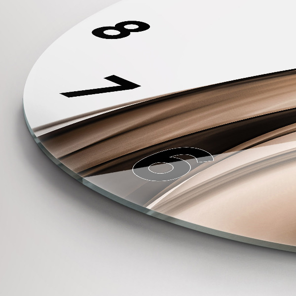 Round glass wall clock Abstraction line