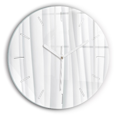 Round glass wall clock Waves texture