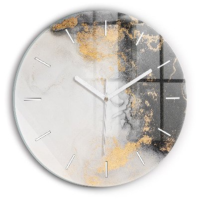 Round glass wall clock Artistic marble