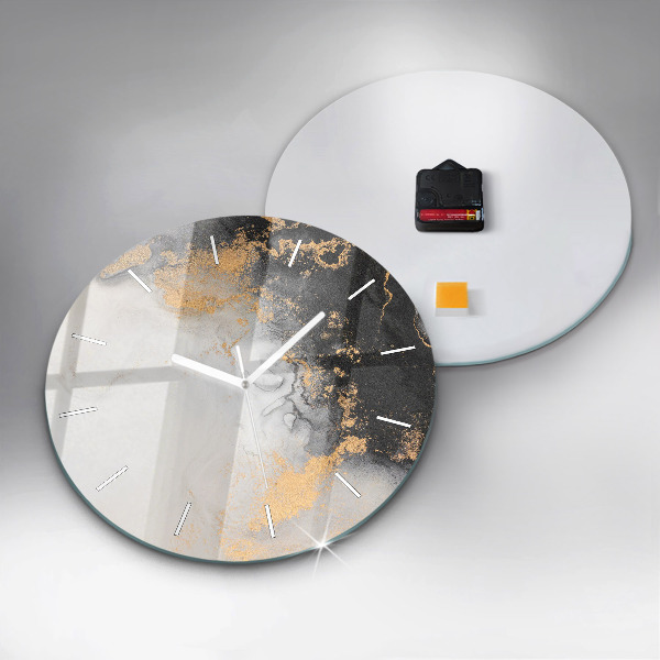 Round glass wall clock Artistic marble