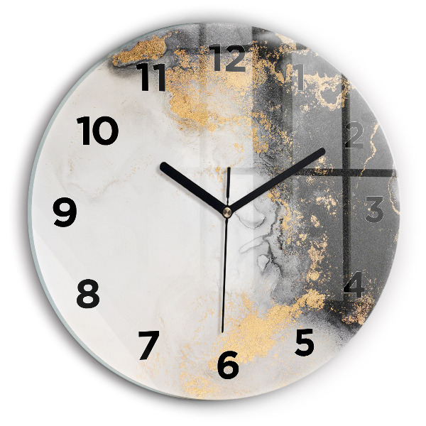 Round glass wall clock Artistic marble