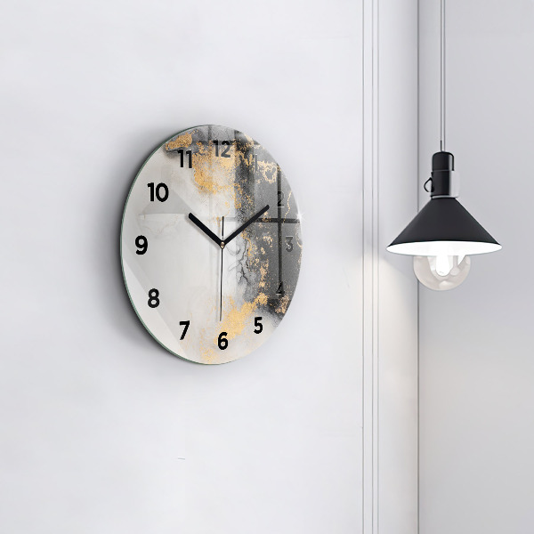 Round glass wall clock Artistic marble