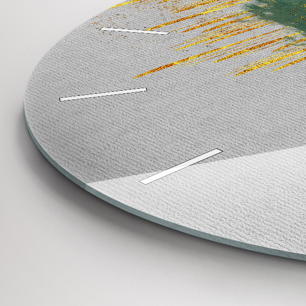 Round glass wall clock Decorative pattern