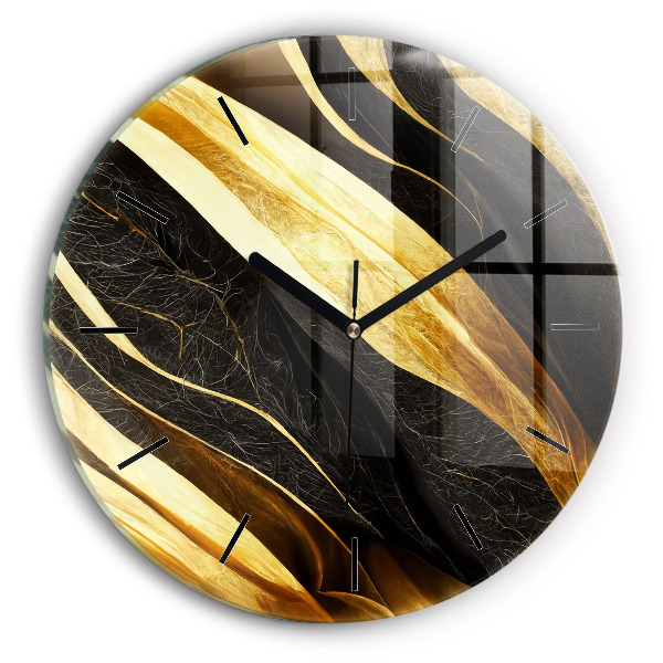 Round glass wall clock Elegant abstraction