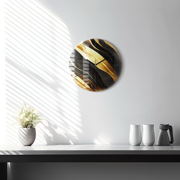 Round glass wall clock Elegant abstraction