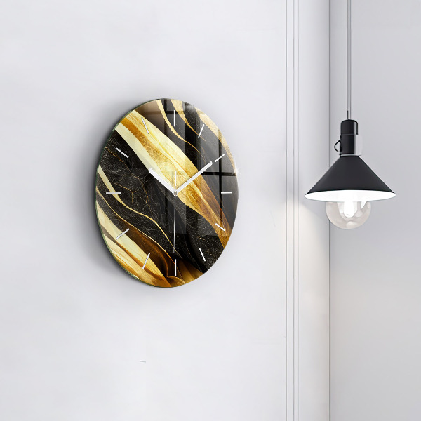 Round glass wall clock Elegant abstraction