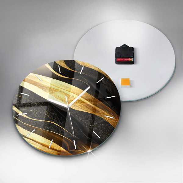 Round glass wall clock Elegant abstraction