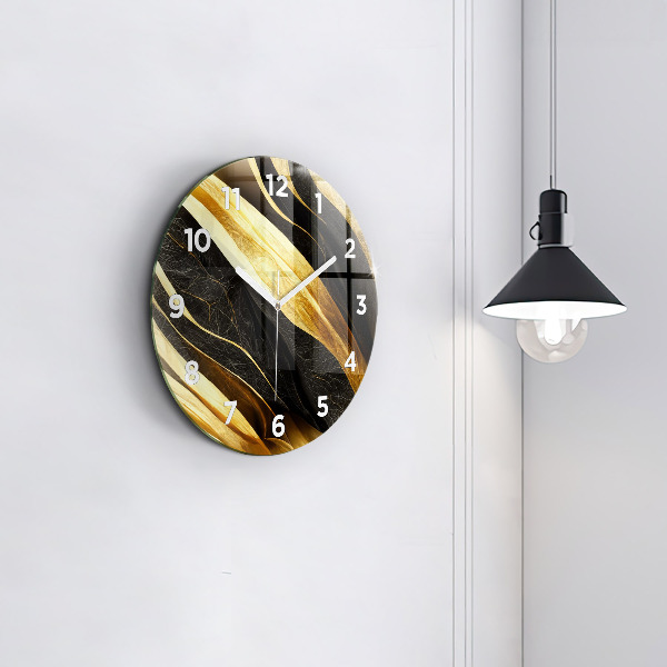 Round glass wall clock Elegant abstraction
