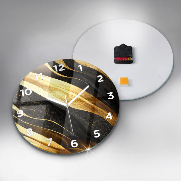 Round glass wall clock Elegant abstraction