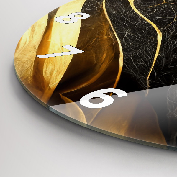 Round glass wall clock Elegant abstraction