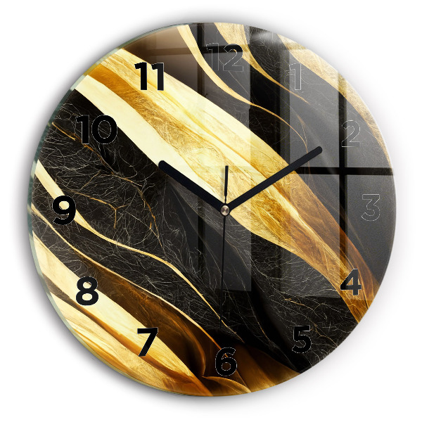 Round glass wall clock Elegant abstraction