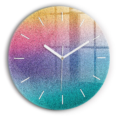Round glass wall clock Gradient pattern