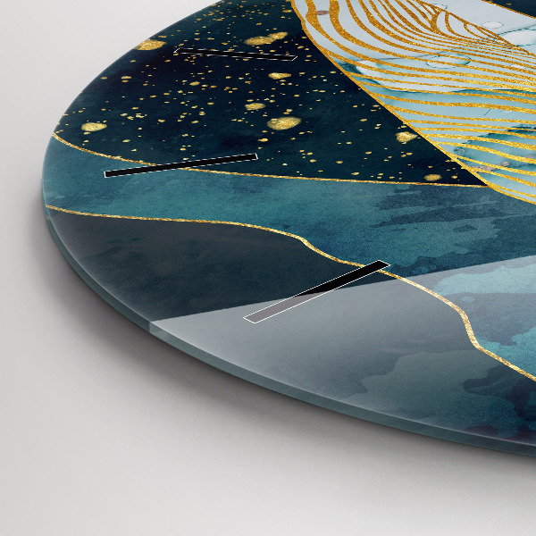 Round glass wall clock Abstract whale