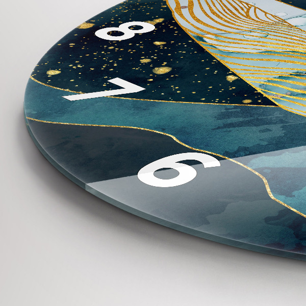 Round glass wall clock Abstract whale