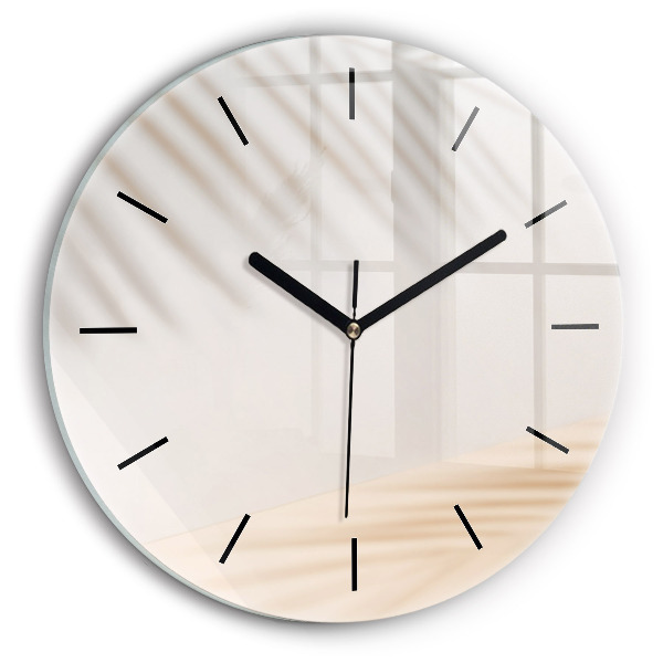 Round glass wall clock Creamy abstraction