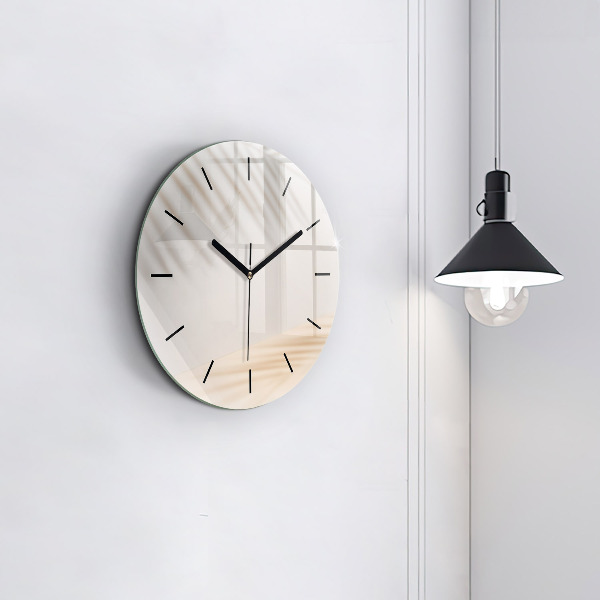 Round glass wall clock Creamy abstraction