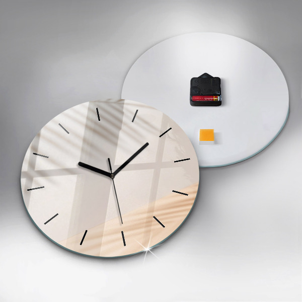 Round glass wall clock Creamy abstraction