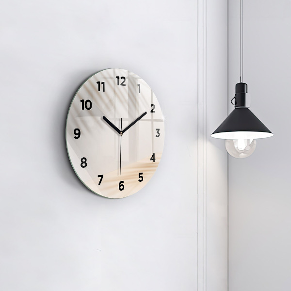 Round glass wall clock Creamy abstraction