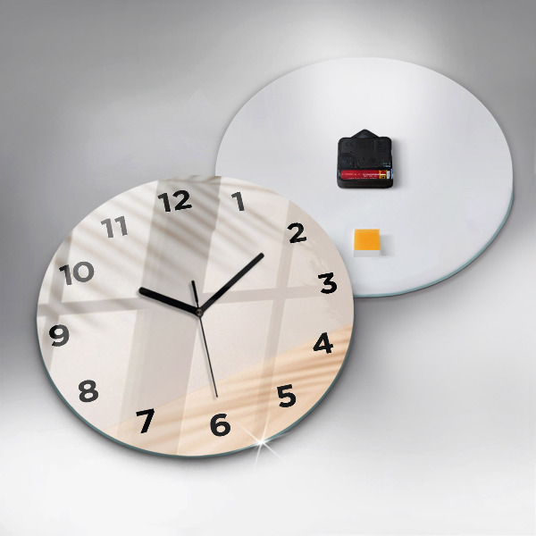 Round glass wall clock Creamy abstraction