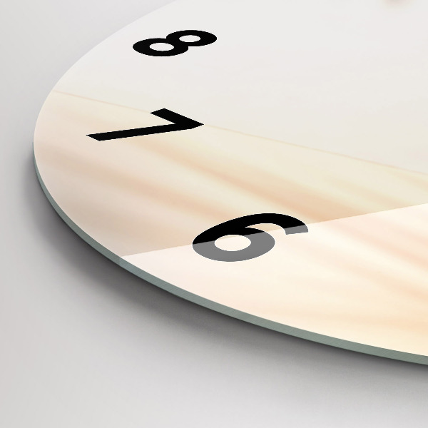 Round glass wall clock Creamy abstraction
