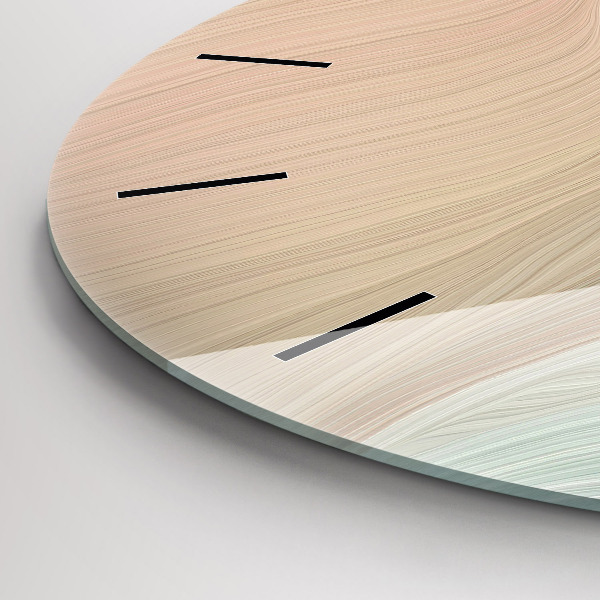 Round glass wall clock Wave abstraction