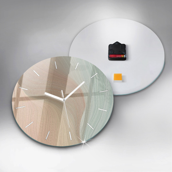 Round glass wall clock Wave abstraction