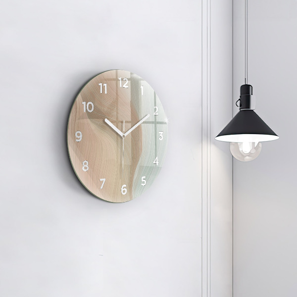 Round glass wall clock Wave abstraction